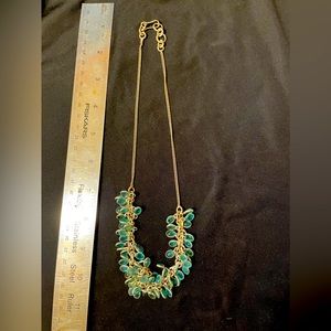 Silver and blue cha cha necklace